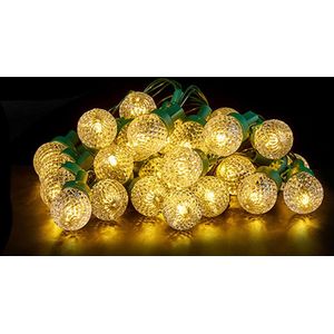 Krist+ lichtsnoer - feestverlichting - 600 cm - 30 LED bolletjes warm wit - batterij