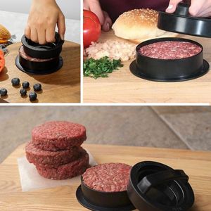 Burgerpers, hamburgerpers, set van hamburgerpers en 100 vellen bakpapier voor lekkere hamburgers, patties, BBQ, hamburgermaker, grill met antiaanbaklaag