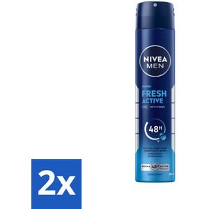 Nivea - Deo Spray XL - Fresh Active - 48 Uur Lang Werkend - 200 ml - Voordeelverpakking - 2 stuks