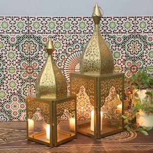 Marrakesch Vintage Marokkaanse Lantaarn Lichten Lamp Ezana 36 cm Zwart Groot | Oosterse Tuin Buiten Hangende Lantaarns voor Kaarsen als Decoraties | Arabische Binnen Kaars Theelicht Houders als
