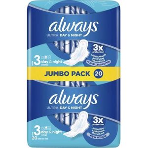Always Ultra Maandverband Day & Night Met Vleugels Voordeelverpakking - 8x32 Stuks