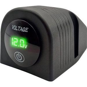 ProRide Universele Voltmeter Opbouw 12-24V DC met Aan/Uit schakelaar - Voor Auto, Boot, Motor en Andere Voertuigen - Complete set - Groen