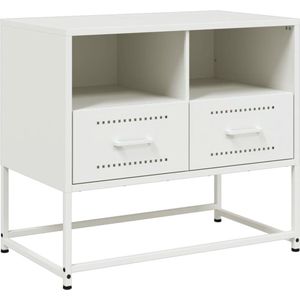 vidaXL Stalen Tv-meubel Wit 68x39x60,5 cm Tv-meubel - Salontafel - Metalen Tv-standaard - Modern Tv-meubel - Minimalistisch Tv-meubel