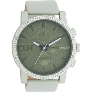 OOZOO Timepieces - Linde groene OOZOO horloge met linde groene leren band - C11215