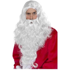 Kerstmanpruik en -baard voor volwassenen - Verkleedattribuut - One size