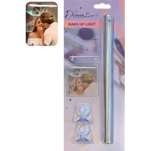 Deluxa Make Up lamp - Makeup Licht voor Spiegel - Spiegel Licht met Zuignappen - 29 x 2 cm - Zilver