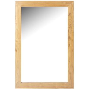 Rechthoekige spiegel van licht teak hout - 60 x 90 cm - AMLAPURA L 60 cm x H 90 cm x D 3 cm