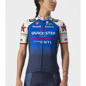 Castelli Fietsshirt Korte Mouwen Dames Blauw Wit - Quick-Step Alpha Vinyl COMPETIZIONE W JERSEY BELGIAN BLUE-M