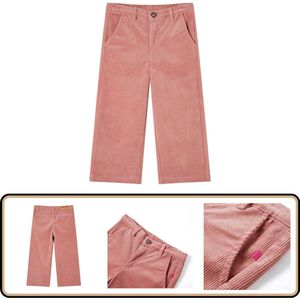 Kinderbroek ribfluweel - Oudroze - Maat 92 Kinderbroek - Meisjesbroek - Ribfluweel - Oud Roze - Kinderkleding