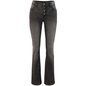 Aniston | Bootcut Flared Jeans | Black washed | Knoopsluiting | 36