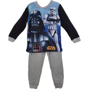 Star Wars pyjama - grijze broek met zwart shirt - Starwars pyama - maat 116