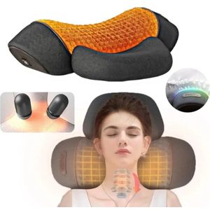 NaevaMi Massagekussen - Nekmassage - Nek Massage Apparaat - Shiatsu Massagekussen Met Warmtefunctie - Rug, Schouder en Nek Massage Apparaat - Grijs