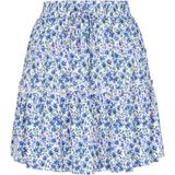 MYMO - A-lijn Rok - Blauw - Viscose - Bloemenprint