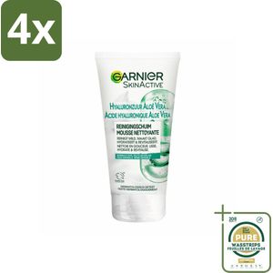 Garnier - SkinActive - Gezichtsreinigingsschuim - Hyaluronzuur & Aloe Vera - Hydraterend - 150 ml - Voordeelverpakking - 4 stuks - Hyaluronzuur - Aloe vera