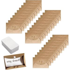 Kraftpapieren liefdesgespenveloppen - 30 stuks met lege papieren kaarten. Retro enveloppen voor creatieve liefdesgespdecoratie van cadeaubonnen, uitnodigingen, feestdagen en verjaardagskaarten.