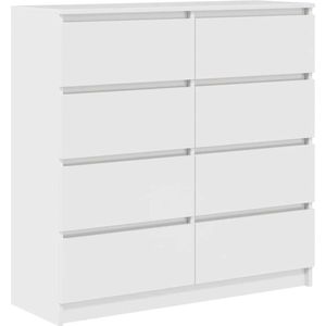 vidaXL - Dressoir - 100x35x99 - cm - bewerkt - hout - wit