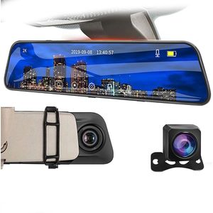 OxyFlowzy® - Dashcam – Dashcam Voor Auto Voor En Achter - Met SD Kaart 64GB – 1440p Video Recorder – Achteruitrijcamera – Nachtzicht – Touch Screen