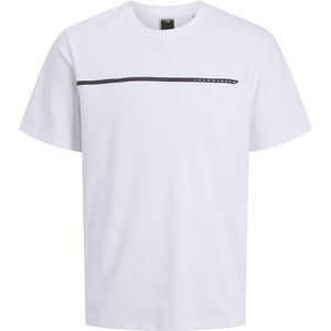 JACK&JONES PLUS JCOFUSION FULL BRANDING TEE SS CRE PLS Heren T-shirt - Bright White