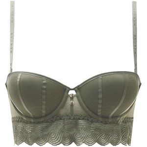 Morgan - Lorie - Bandeau BH - Voorgevormde Cups - Classic Decolleté - Net en Grafische Kantband