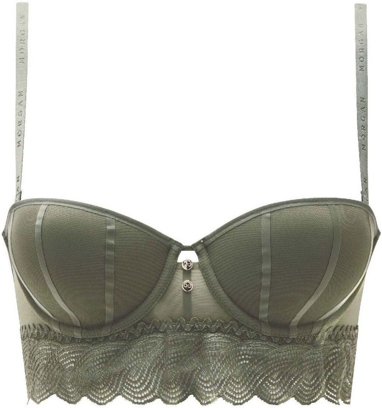 Morgan - Lorie - Bandeau BH - Voorgevormde Cups - Classic Decolleté - Net en Grafische Kantband