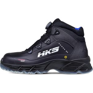 HKS CPO 50 BOA S3 werkschoenen - veiligheidsschoenen - safety shoes - hoog - heren - antislip - ESD - lichtgewicht - Vegan - zwart/blauw - maat 40