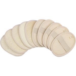 10-Pack Exfoliërende Loofah Spons Pads - Natuurlijke Luffa & Terry Doek, Body Scrubbers voor Douche & Bad Mooerca