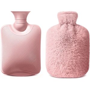 Kruik - 2 liter kruik - met zachte fleece hoes - een onmisbaar hulpmiddel om warm te blijven in de winter - gemaakt van PVC - geschikt voor gebruik op de rug, nek, schouders, spieren of buik.