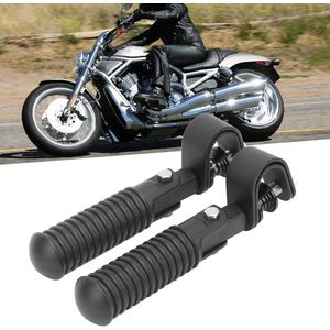 Voetsteunpinnen met Klem - Motorfiets Voetsteunen voor 1 Inch Motorbeschermingsbuizen - Zwart Sosher-EU