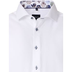 Wit Venti Overhemd Kent Kraag Met Motief Modern Fit - XXL