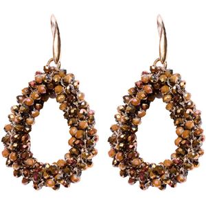 Lajetti - Druppel Oorbel Goud Dames - Beads Earring Gala