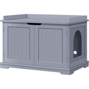 DailySupplies® Kattenmeubel - Kattenbak Kast - Kattenkast - Kattenbench - Kattenkooi - Ombouw - Hout - Grijs