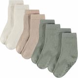 Comfortabel & Zijdezacht Bamboo Basics Sidney - Bamboe Baby Sokken (Multipack 4 stuks) - Wit, Beige & Groen - 6-12 Maanden