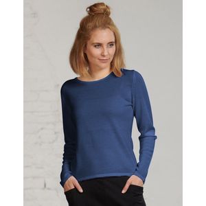 Merino Wol Trui Dames - Longsleeve Merino Wol Bio - Kokon Zwo - Blauw - Maat S