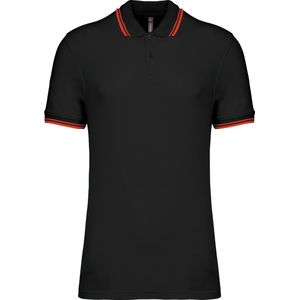 Kariban Gestreepte herenpolo korte mouwen K272 - BLACK / RED - 4XL