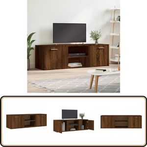 vidaXL Tv-meubel - 120x34x37 cm - Bruineiken Tv-meubel - Houten Tv-meubel - Bruine Tv-standaard - Salontafel - Livingroom Meubilair