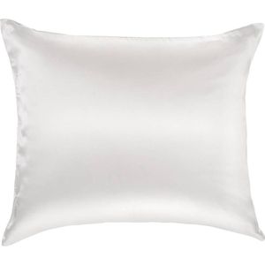 Zijden Kussensloop Wit met Zilver Ionen - 22MM - 60x70cm - Satijnen kussensloop
