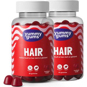 Yummygums - Hair Gummies - Suikervrij - Biotine Haar Vitamines - 2x 60 Gummies