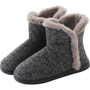 Hoge herfst en winter katoenen pantoffels voor heren en fluwelen platform warme binnenschoenen, maat: 39-40