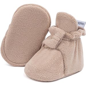 Steppies - Baby Slofjes voor Jongens en Meisjes - Lichtbruin - 0-3 Maanden (9cm) - Schoenmaat 15-16