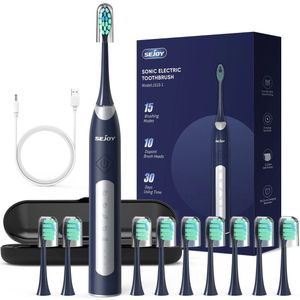 Elektrische Sonische Tandenborstel - Automatische Tandenborstel - Oplaadbare Tandenborstel - Slimme Tandenborstel - Voor Gevoelige Tanden - 5 Verschillende Standen - 10 Extra Opzetstukken - Reisetui - Diepe Reiniging - Verwijdert Tandplak - Whitening