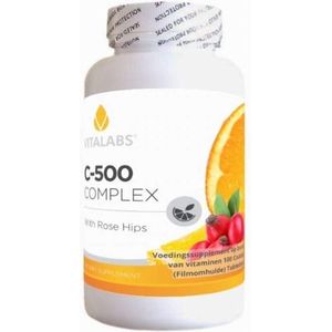VitaTabs Vitamine C-500 met Rozenbottels Complex - 100 tabletten - Voedingssupplementen