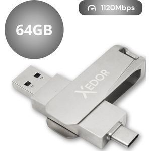 Xedor - Base - USB Stick - 64 GB - 1120 Mbps - USB C en A