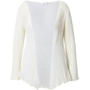 MIAMODA - Dames - Jasje elastische slim fit openingen golvende randen - Off-white - Maat 46+