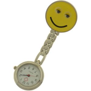 Treasure Trove® Verpleegster Horloge Happy Geel - Zusterhorloge - Dames - Heren - 25mm