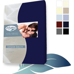 24-Bedding - Duopak 2 stuks !! - Jersey Hoeslaken - 100% katoen - 1 persoons - 80x210 cm - Marine - 30 cm