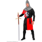 Widmann - Middeleeuwse & Renaissance Strijders Kostuum - Middeleeuwse Ridder Van Het Eerste Uur - Man - Rood, Zwart - Large - Carnavalskleding - Verkleedkleding