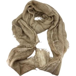 Lente en Zomer Sjaal - Dottilove - Scarf - Lentesjaal Dames - Lichtbruin - 100% Bamboe