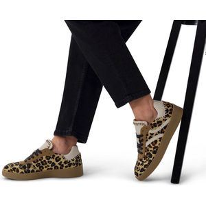 Manfield - Dames - Beige leopard sneakers - Maat 39