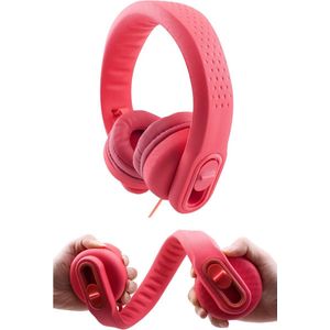 DKT Eduline Flexifoon rood flexibele hufterproof koptelefoon hoofdtelefoon kinderen voor gebruik in de school klas