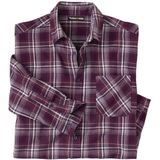 ATLAS FOR MEN - Flanellen geruit overhemd - lange mouwen - verkrijgbaar in grote maten van M tot 5XL, Geruite pruim, 4XL